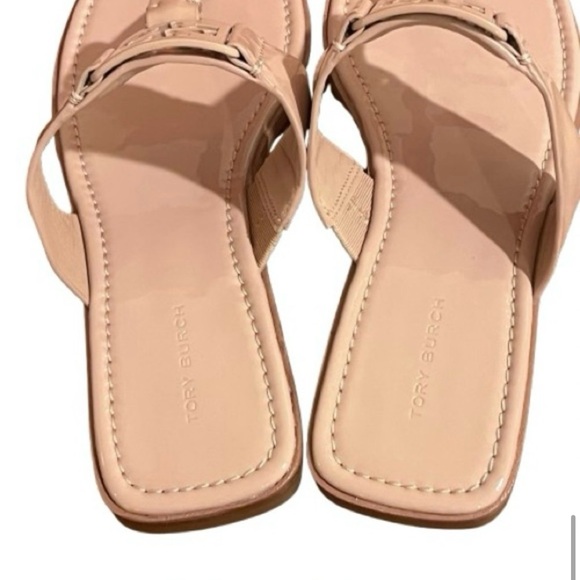 New in Box Tory Burch- Georgia Sandal Soft Patent. Color: Sand. Size: 8 - Picture 7 of 11